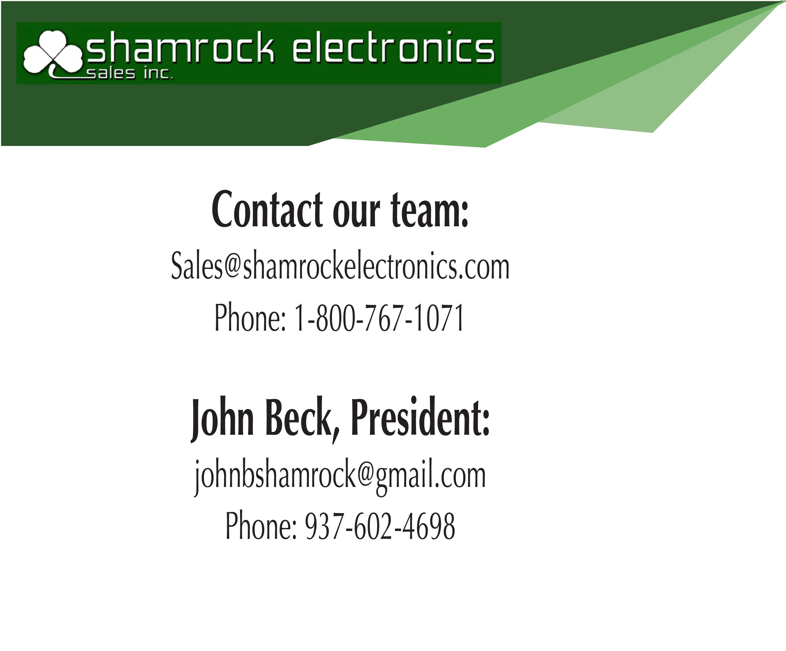 shamrock resume